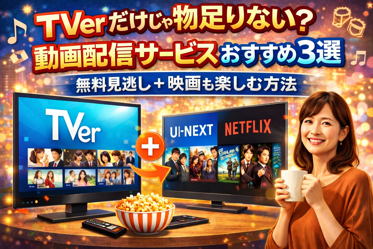 TVerと動画配信サービスの違いとは？無料見逃し＋映画も楽しめるおすすめVOD