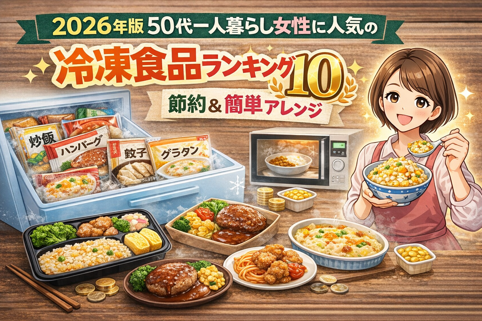 【2026年版】50代一人暮らし女性に人気の冷凍食品ランキング10｜節約＆簡単アレンジ